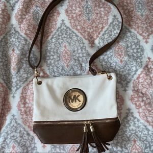 White and brown authentic Michael Kors satchel